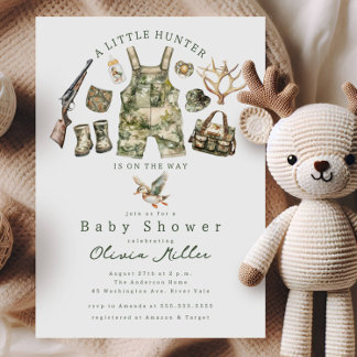 Convite Little Hunter Baby Shower Invitation