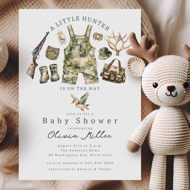Convite Little Hunter Baby Shower Invitation (Criador carregado)
