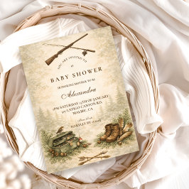 Convite Little Hunter Woodland Adventure Baby Shower