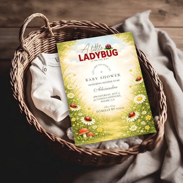 Convite Little Ladybug Meadow Celebration Baby Shower (Criador carregado)