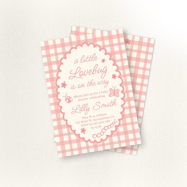 Convite Little Love Bug Baby Shower Invitation (Criador carregado)