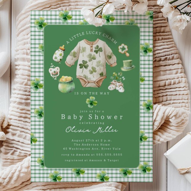 Convite Little Lucky Charm Baby Shower Invitation (Criador carregado)