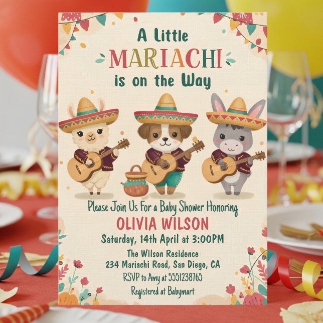 Convite Little Mariachi Fiesta (Criador carregado)