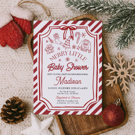 Convite Little Merry Baby Shower Invitation