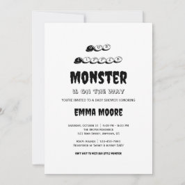 Convite Little Monster Baby Shower Typography Design