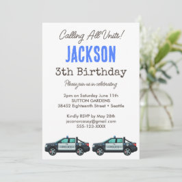Convite Little Officer Police Birthday | Personalized