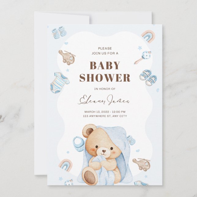 Convite Little One Celebration Time (Frente)