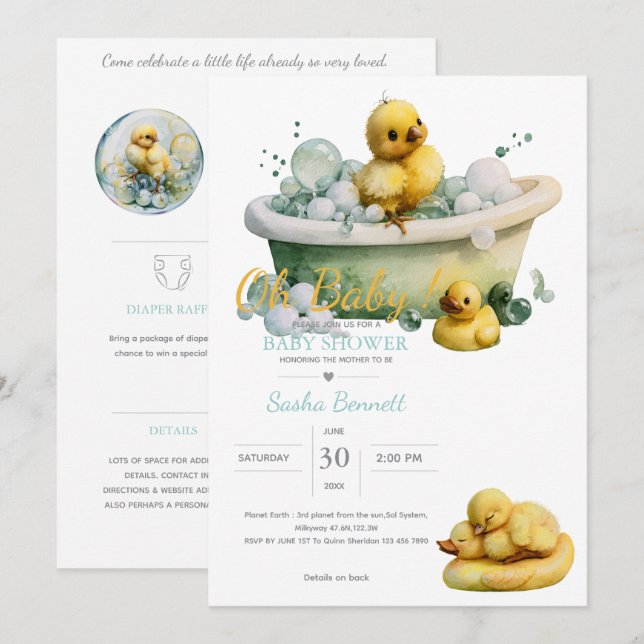 Convite Little Peep & Co. | Chá de Bebê (Frente/Verso)