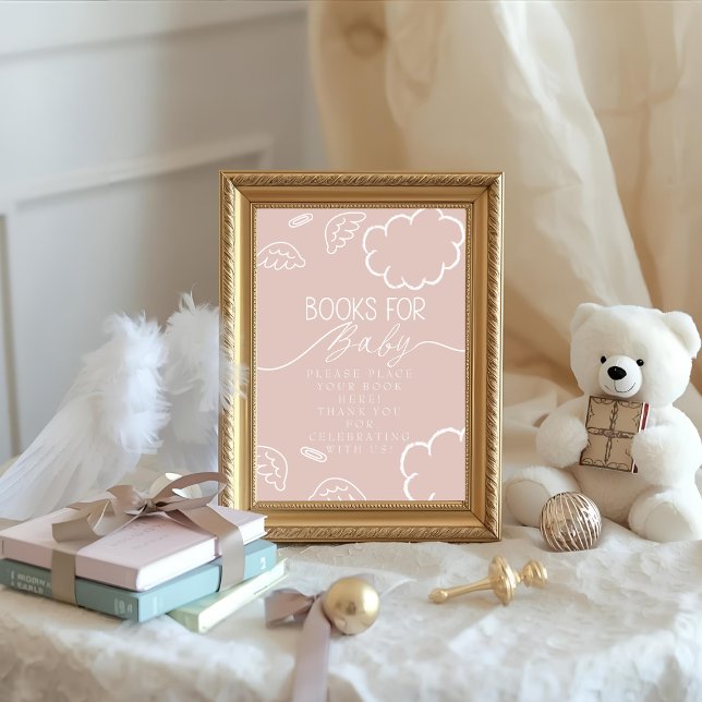 Convite Little Piece of Heaven pink Books for Baby Sign (Little Piece of Heaven pink Books for Baby Sign)