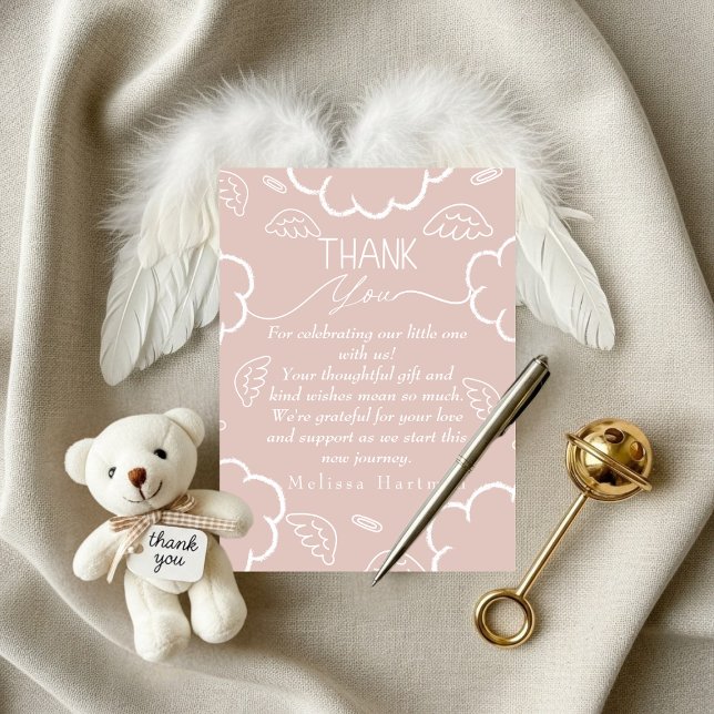 Convite Little Piece of Heaven Thank You Pink card (Little Piece of Heaven Thank You Pink card)