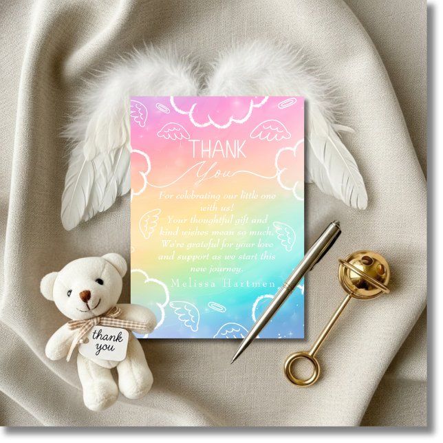 Convite Little Piece of Heaven Thank You Rainbow card (Little Piece of Heaven Thank You Rainbow card)
