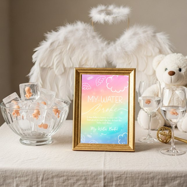 Convite Little Piece of Heaven Water Broke Game Rainbow  (Little Piece of Heaven Water Broke Game Rainbow)