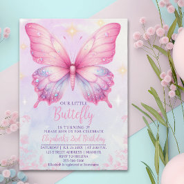 Convite Little Pink Butterfly - Girls' Birthday