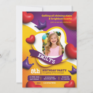 Convite Little Princess Birthday Invite – Fairytale Crown 