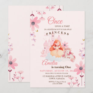 Convite Little Princess Castle Flower Birthday