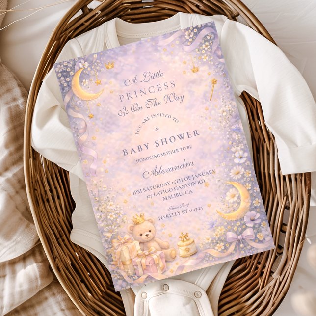 Convite Little Princess Celestial Baby Shower (Criador carregado)