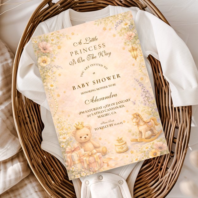 Convite Little Princess Moon Baby Shower (Criador carregado)