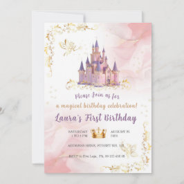 Convite Little princess Theme invitaion. Kids party.