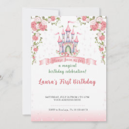 Convite Little princess Theme invitaion. Kids party.