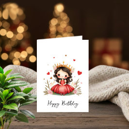 Convite Little princess with red dress