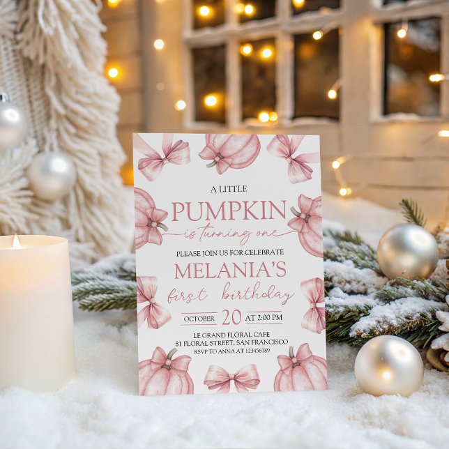 Convite Little Pumpkin Birthday Invite (Criador carregado)