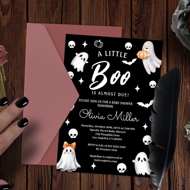 Convite Little Pumpkin Boo – Halloween Baby Shower  (Criador carregado)