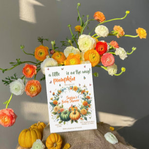 Convite Little Pumpkin Chá de fraldas Invite - Autumn Flor