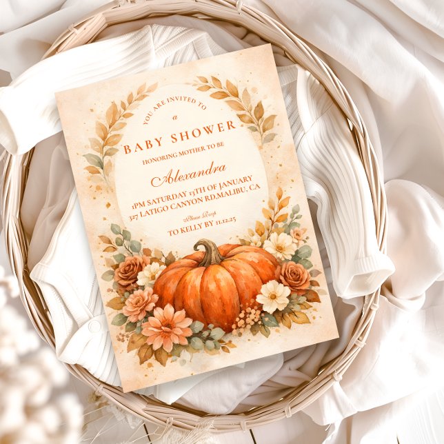 Convite Little Pumpkin Fall Baby Shower (Criador carregado)