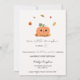 Convite Little Pumpkin First Birthday Invitation
