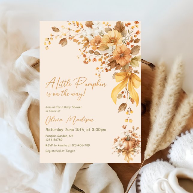 Convite Little Pumpkin Is On The Way Baby Shower (Criador carregado)