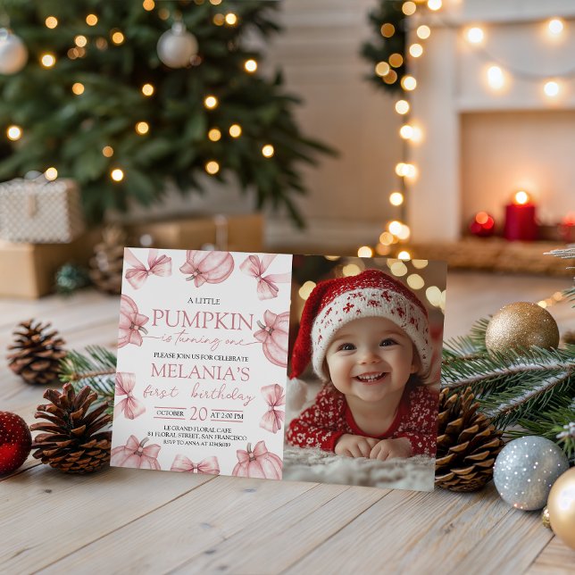 Convite Little Pumpkin Photo Invitation (Criador carregado)