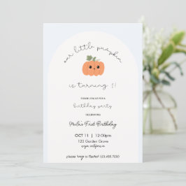 Convite Little Pumpkin’s First Birthday Invitation 