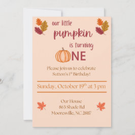 Convite little pumpkin turning one