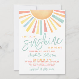 Convite Little Ray Of Sunshine Baby Shower
