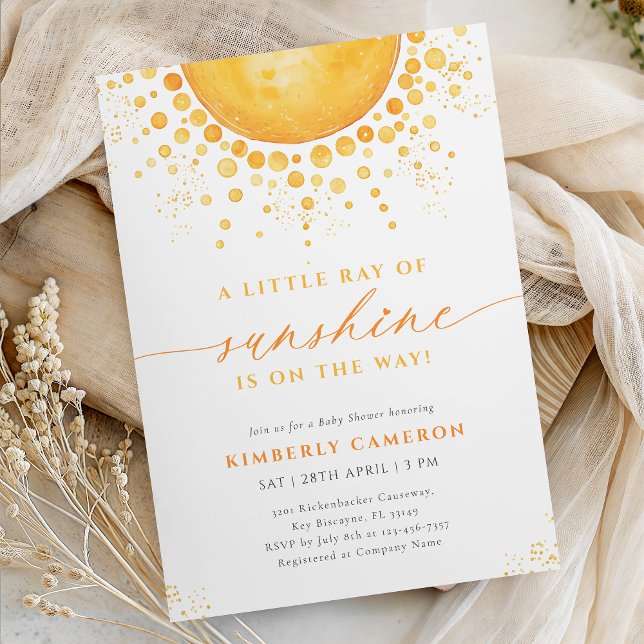 Convite Little Ray of Sunshine Baby Shower (Criador carregado)