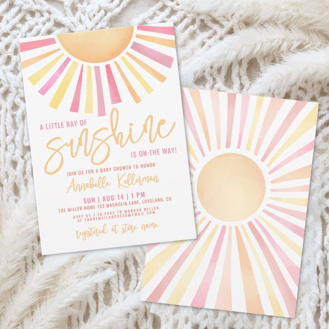 Convite Little Ray Of Sunshine Boho Baby Shower (Little Ray Of Sunshine Boho Baby Shower Invitation)