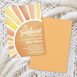 Convite Little Ray Of Sunshine Boho Baby Shower Invitation