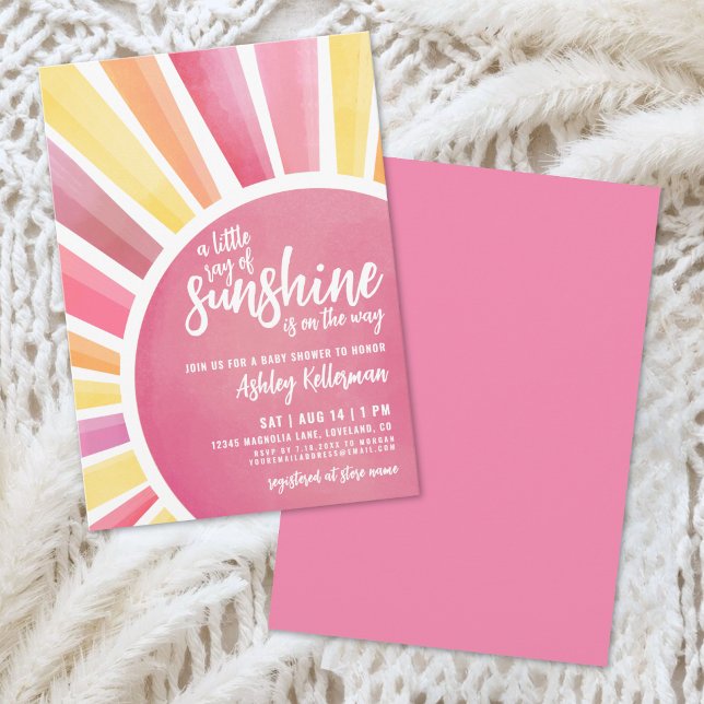 Convite Little Ray Of Sunshine Boho Baby Shower Invitation (Little Ray Of Sunshine Boho Baby Shower Invitation)