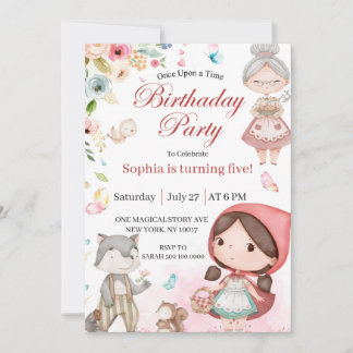 Convite Little Red Riding Hood birthday invitation