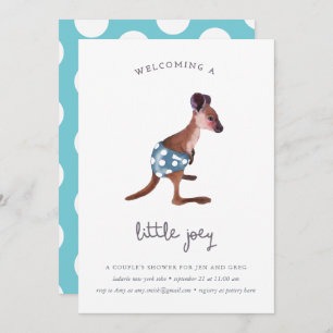 Convite Little Roo in aqua (texto personalizado)