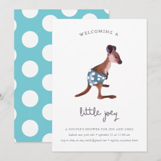 Convite Little Roo in aqua (texto personalizado)