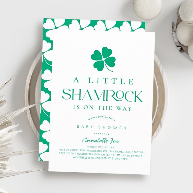 Convite Little Shamrock Modern Baby Shower (Criador carregado)