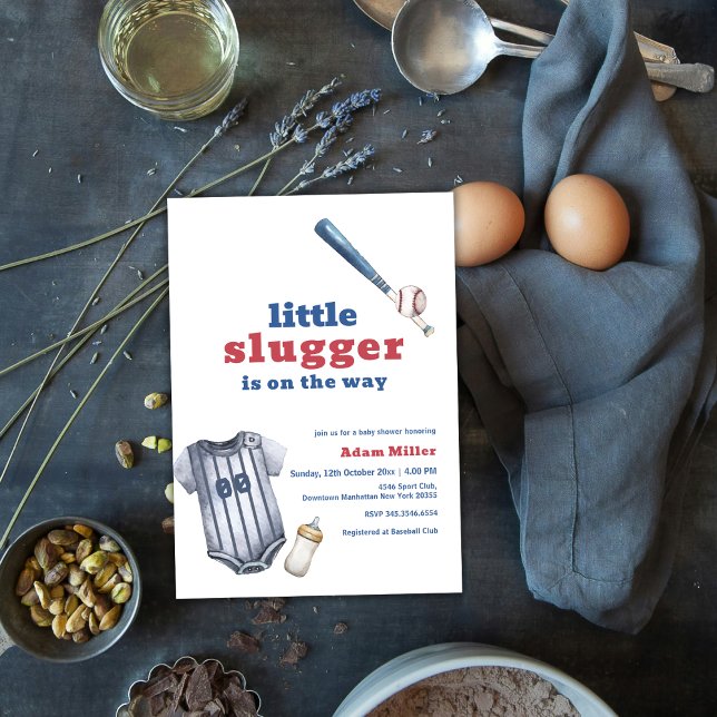 Convite Little Slugger Baseball Shirt Bottle Baby Shower (Little Slugger Baseball Shirt Bottle Baby Shower Invitation)