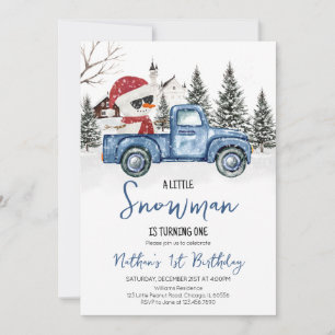 Convite Little Snowman Birthday