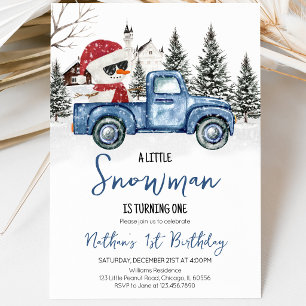 Convite Little Snowman Birthday