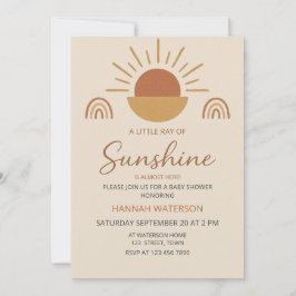 Convite Little Sunshine Gender Neutral Boho Baby Shower