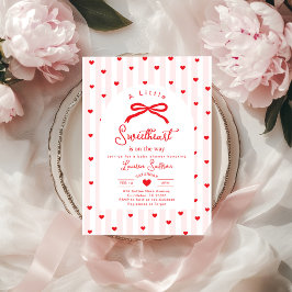 Convite Little Sweetheart Bow Valentines Baby Shower