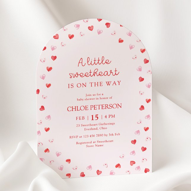 Convite Little Sweetheart Girl Baby Shower Invitation (Criador carregado)