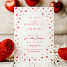 Convite Little Sweetheart Girl Baby Shower Invitation