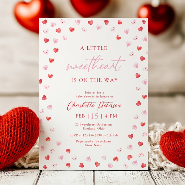 Convite Little Sweetheart Girl Baby Shower Invitation (Criador carregado)